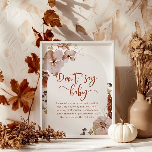 Kleine pompoenherfst Zeg geen baby Poster