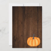 Kleine pompoenhout sinaasappel herfst baby shower kaart (Achterkant)