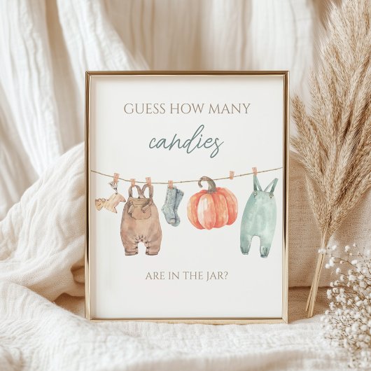 Kleine pompoenjongen kleding Raad eens hoeveel Sno Poster