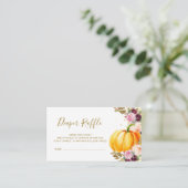 kleine pompoenkaart voor luiers informatiekaartje (Staand voorkant)