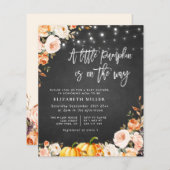 kleine pompoenkarton herfst floraal baby shower (Voorkant / Achterkant)