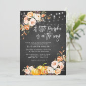 kleine pompoenkarton herfst floraal baby shower kaart (Staand voorkant)