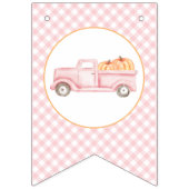 Kleine pompoenlichtroze Baby shower Vlaggetjes (Eerste vlag)