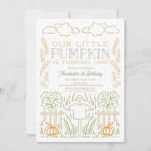 Kleine pompoenoogst vogelverschrikker 1e verjaarda kaart (Voorkant)