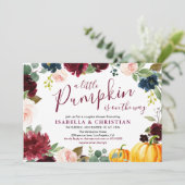 Kleine pompoenparen douchen kaart (Staand voorkant)