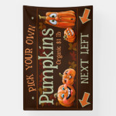 Kleine pompoenplukboerderij spandoek (Verticaal)