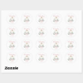 Kleine pompoenroze Baby shower Ronde Sticker (Vel)