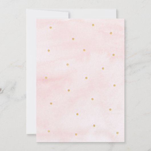 Kleine pompoenroze Floral Baby Sprinkle Kaart (Achterkant)