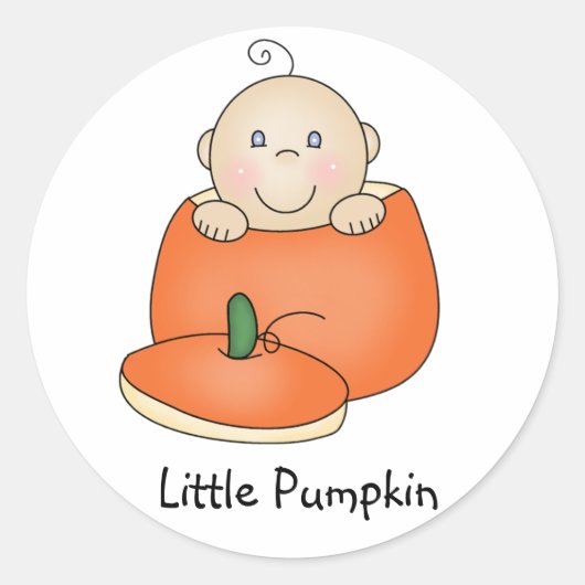 Kleine pompoenstickers ronde sticker (Voorkant)