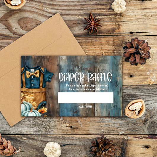 Kleine pompoentapijten Baby shower, luiervoer Informatiekaartje