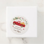 Kleine pompoentjes Baby shower voor vrachtwagens Bedankjes Labels (In situ)