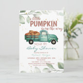 Kleine pompoentransport per Baby shower Kaart (Staand voorkant)