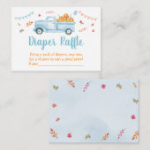 Kleine pompoenwagen Baby shower Diaper Raffle Informatiekaartje (Voorkant / Achterkant)
