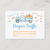 Kleine pompoenwagen Baby shower Diaper Raffle Informatiekaartje (Voorkant)