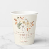 Kleine pompoenWaterverf Floral Baby shower Papieren Bekers (Voorkant)