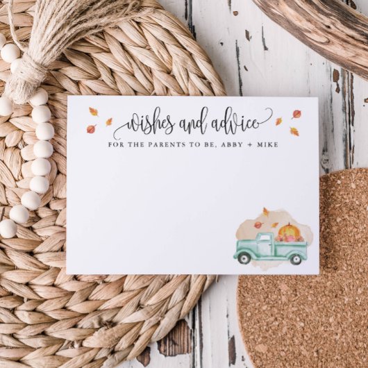 Kleine pompoenwensen en advies, Herfst Truck Advieskaart