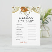 Kleine pompoenwensen voor Baby shower Kaart (Staand voorkant)