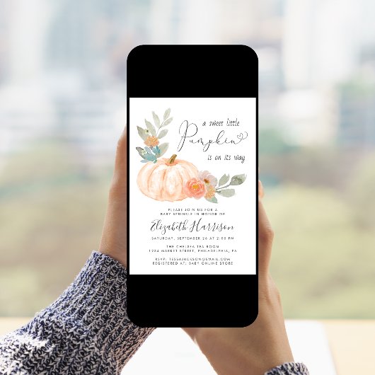 Kleine pompoWaterverf Baby Sprinkle Kaart