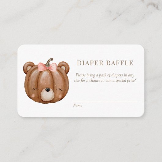 Kleine pompturfBeer Baby shower Diaper Raffle Enc Informatiekaartje (Voorkant)