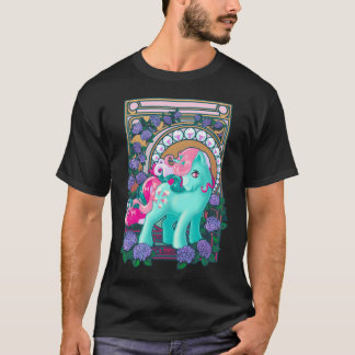 Kleine Pony Borrelende Art Nouveau vintage T-shirt
