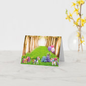 Kleine Pony en eenhoorns Kaart (Gele Bloem)