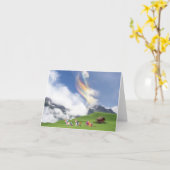 Kleine Pony en eenhoorns Kaart (Gele Bloem)