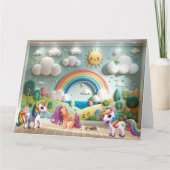 Kleine Pony en eenhoorns Kaart (Voorkant)