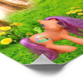 Kleine Pony en eenhoorns Poster (Hoek)