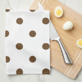 Kleine pooldots - Donkerbruin op wit Theedoek (Quarter Fold)