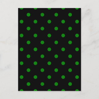 Kleine pooldots - Groen op zwart Briefkaart