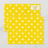 Kleine pooldots - Wit op gouden geel Briefkaart (Voorkant / Achterkant)