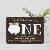 Kleine poolse Beer kroon één dier voor de eerste g Kaart (Staand voorkant)