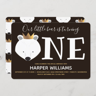 Kleine poolse Beer kroon één dier voor de eerste g Kaart