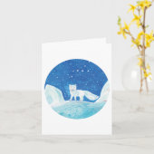 Kleine Poolvos (Vulpes lagopus) Illustratie Kaart (Gele Bloem)