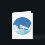 Kleine Poolvos (Vulpes lagopus) Illustratie   Kaart<br><div class="desc">De poolvos (Vulpes lagopus) is een kleine vos die inheemse is in de arctische regio's - Illustratie voor een prentenboek 'Het land van de sneeuwman' geschreven en geïllustreerd door Julia Doria.</div>