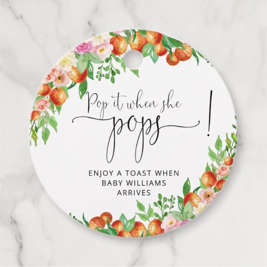 Kleine Pop als ze baby shower pop Bedankjes Labels (Voorkant)