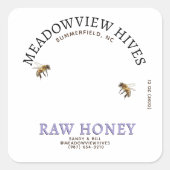 Kleine pot lavendel honing label met bijen (Voorkant)