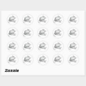Kleine Potlood Muis Ronde Sticker (Vel)