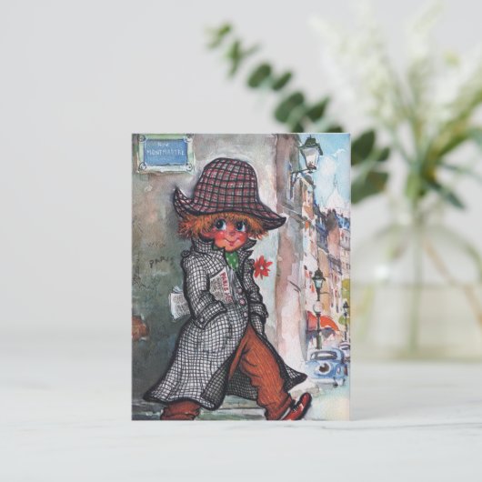Kleine Poulbot Montmartre Briefkaart (Staand voorkant)