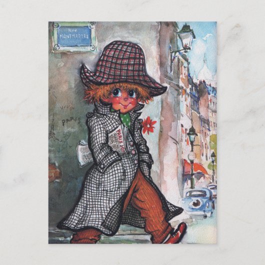 Kleine Poulbot Montmartre Briefkaart (Voorkant)