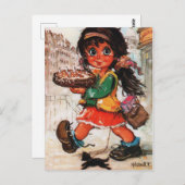 Kleine Poulbot verjaardagstaart Briefkaart (Voorkant / Achterkant)