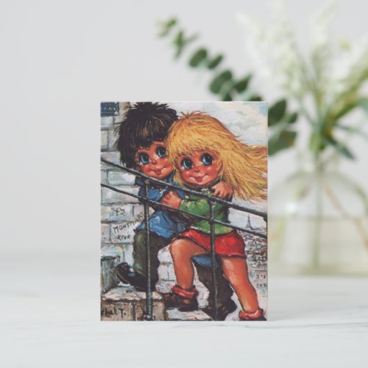 Kleine Poulbots in Montmartre Briefkaart (Staand voorkant)