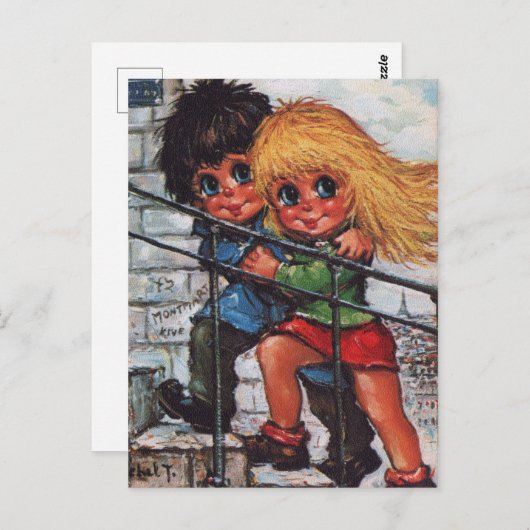 Kleine Poulbots in Montmartre Briefkaart (Voorkant / Achterkant)