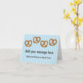 Kleine Pretzel zoute snacks - Dotted - jouw tekst Kaart (Gele Bloem)