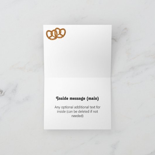 Kleine Pretzel zoute snacks - Dotted - jouw tekst Kaart (Binnen)