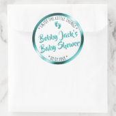 Kleine prijs Blauw Blauwgroen Ombre Baby shower Fa Ronde Sticker (Tas)