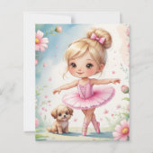 Kleine Prima Ballerina met Puppy Scrapbook Papier (Voorkant)