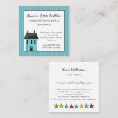 Kleine primitieve Saltbox House Land Vierkante Visitekaartje (Voorkant / Achterkant)