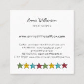 Kleine primitieve Saltbox House Land Vierkante Visitekaartje (Achterkant)