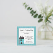 Kleine primitieve Saltbox House Land Vierkante Visitekaartje (Staand voorkant)